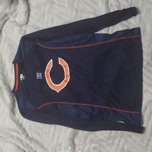 Mens Large Chicago Bears long-sleeved shirt football NFL blue orange L Sunday